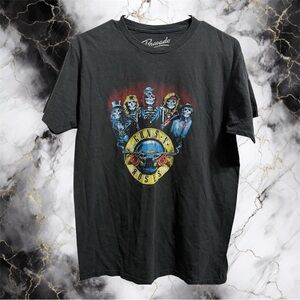 Bravado Black Guns N' Roses Skull Logo Graphic Tee with Yellow & Blue Accents